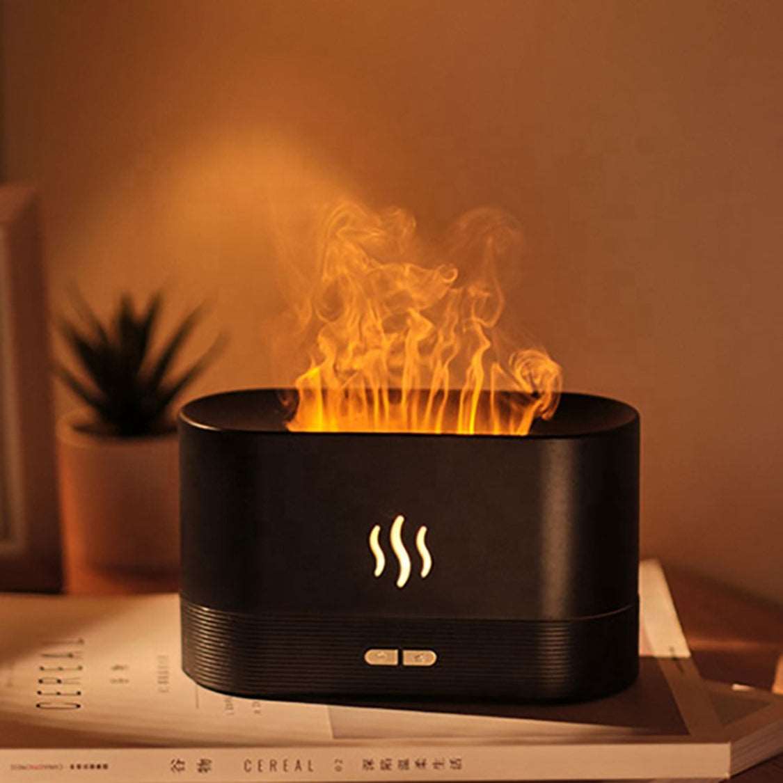 Humificador de Aroma (Tipo Llama de Fuego) + 2 Frascos 12ML de Aroma en Escencia - technopromos