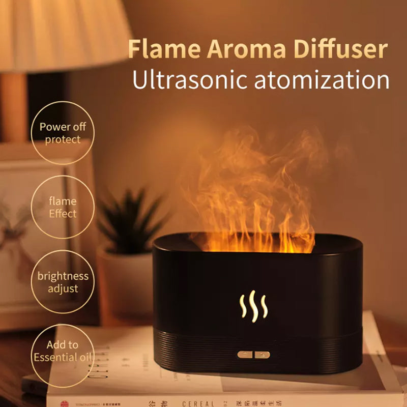 Humificador de Aroma (Tipo Llama de Fuego) + 2 Frascos 12ML de Aroma en Escencia - technopromos