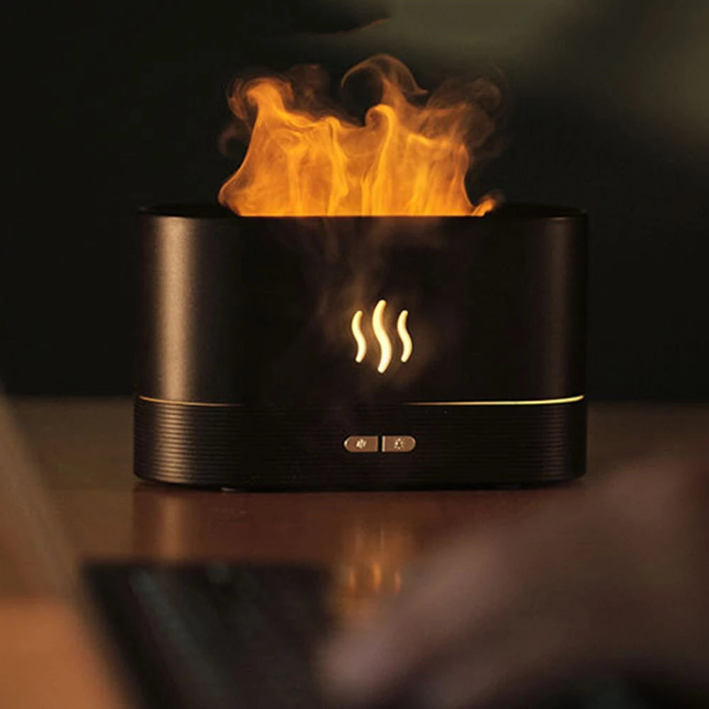Humificador de Aroma (Tipo Llama de Fuego) + 2 Frascos 12ML de Aroma en Escencia - technopromos