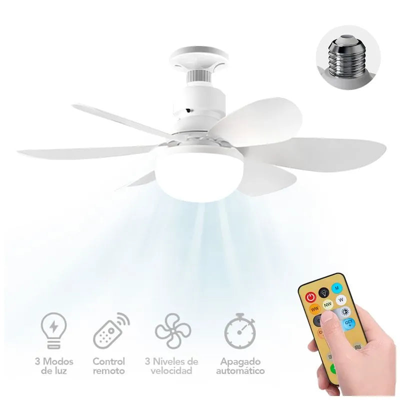 ❄️Foco Lámpara Ventilador Smart LED l 3 en 1❄️