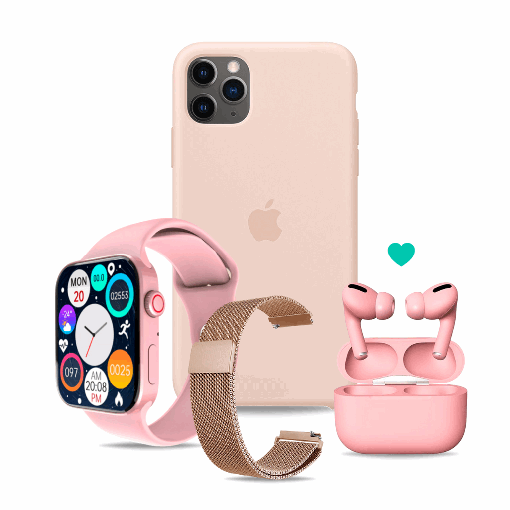 SmartWatch Serie 7 Pro + Pods Pro Ultimate + Silicon Case + Correa Metálica - technopromos
