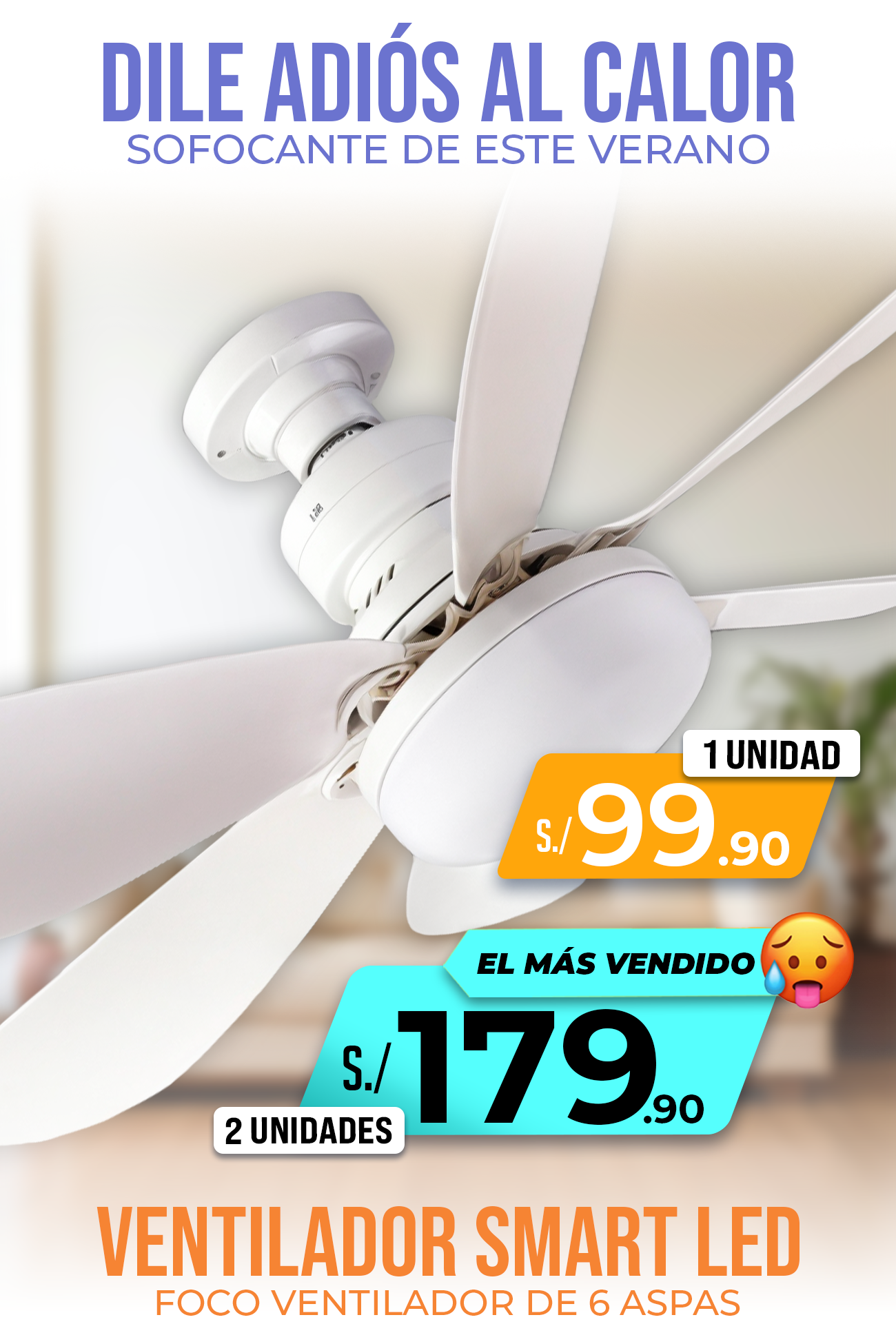 ❄️Foco Lámpara Ventilador Smart LED l 3 en 1❄️