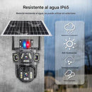 Cámara de seguridad solar impermeable IP65 para exteriores, resistente a intemperie y lluvia.