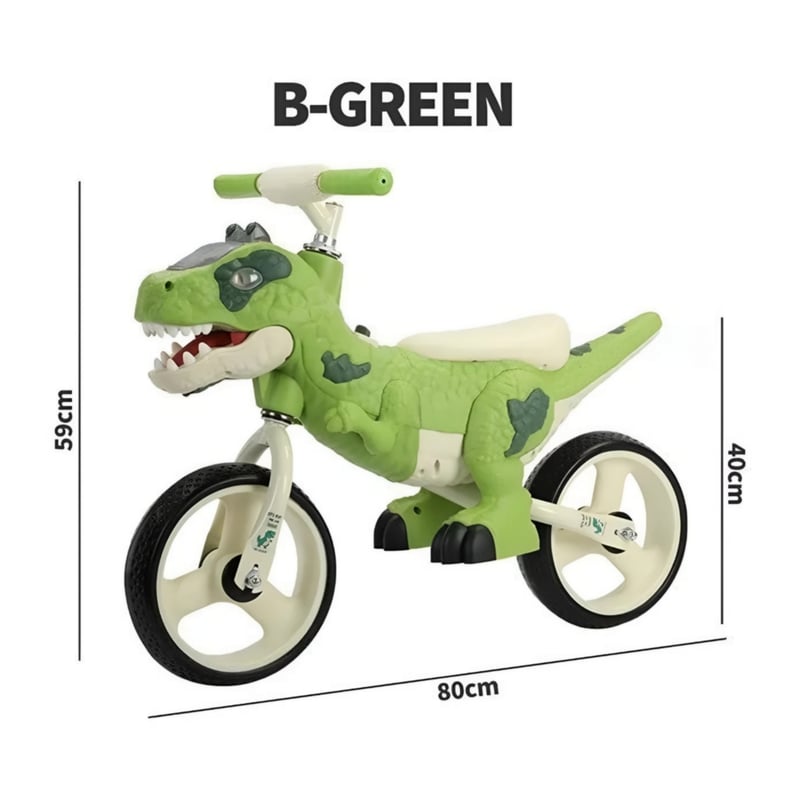 BICICLETA DE EQUILIBRIO DINOSAURIO T-REX VERDE