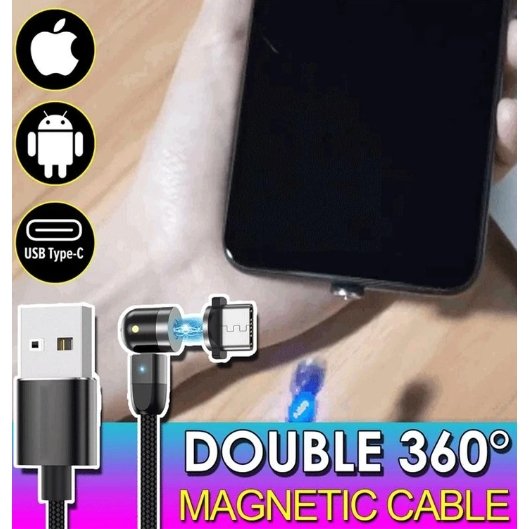  Cable de carga magnético de 3.3 pies, cargador magnético 3 en  1, cargador universal QC 3.0 de carga rápida, cable USB trenzado de nailon  trenzado, cargador de teléfono magnético para dispositivos