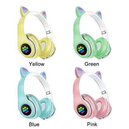 Cute Cat Ear Bluetooth Auriculares Huellita LED - technopromosTecnopromosNegroCute Cat Ear Bluetooth Auriculares Huellita LED - Tecnopromos