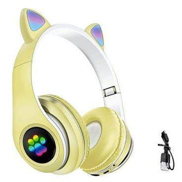 Cute Cat Ear Bluetooth Auriculares Huellita LED - technopromosTecnopromosNegroCute Cat Ear Bluetooth Auriculares Huellita LED - Tecnopromos