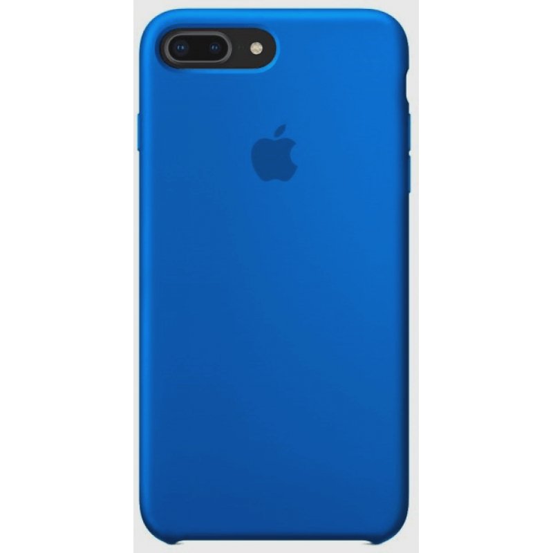 Funda Silicone Case + Vidrio Templado iPhone 8 plus Azul oscuro