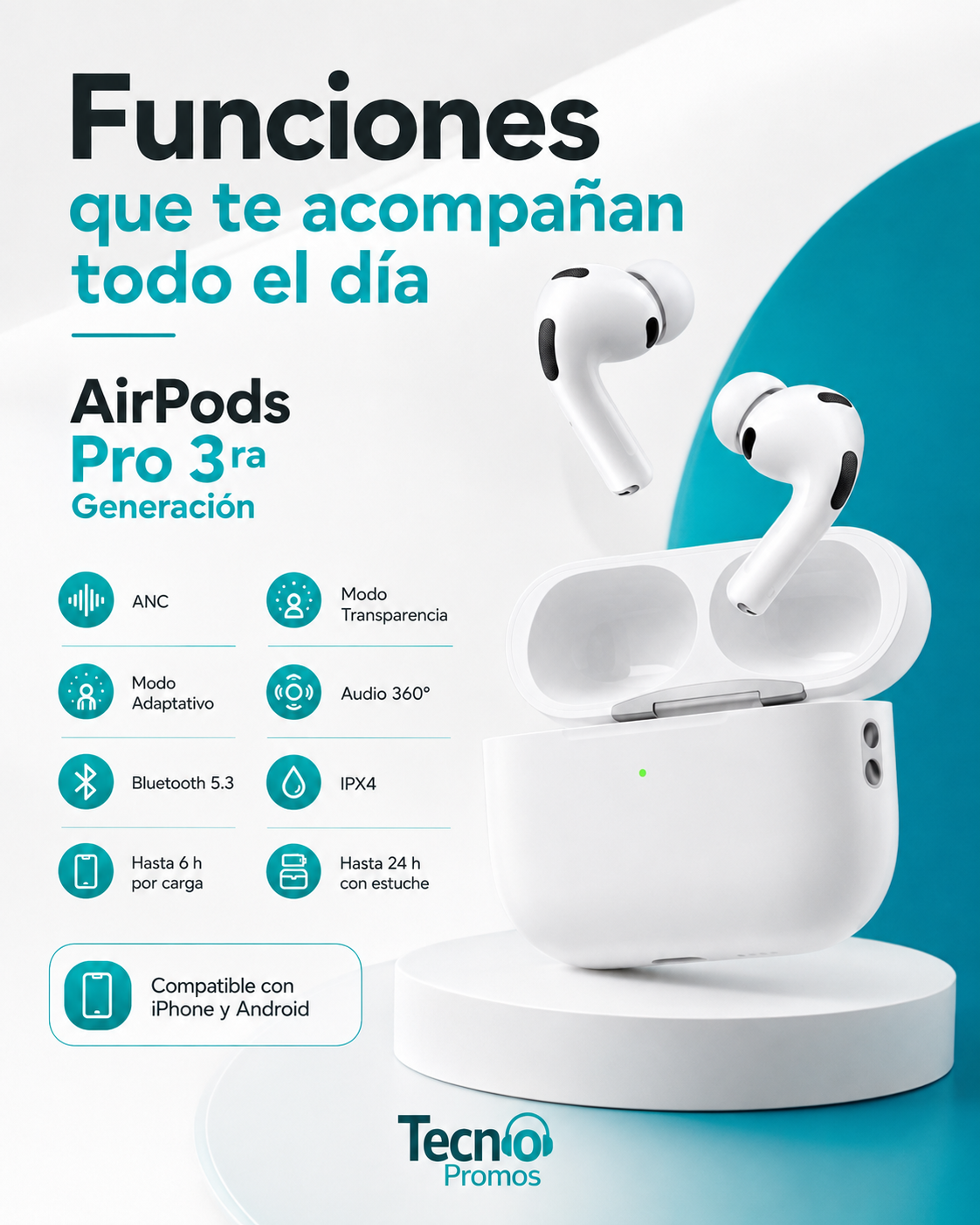 AirPods Pro 3ra Generación + Case de 🎁 (animado o color entero) — foto 3