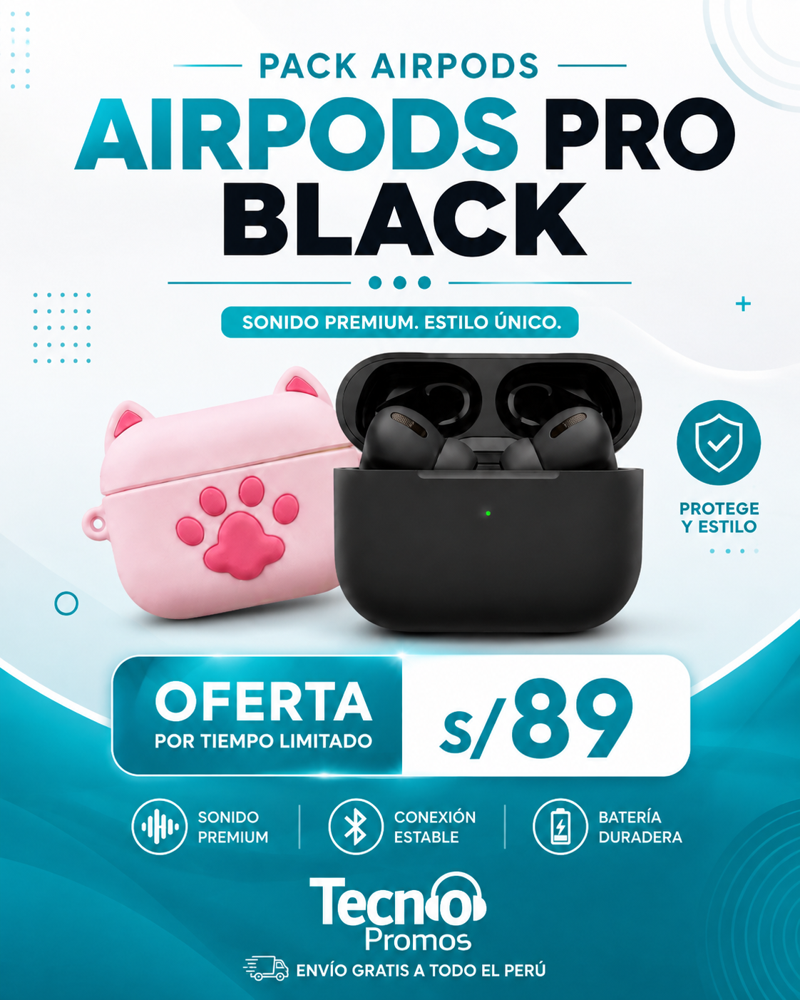 AirPods Pro 2da Gen (Black Edition)+ Case de 🎁
