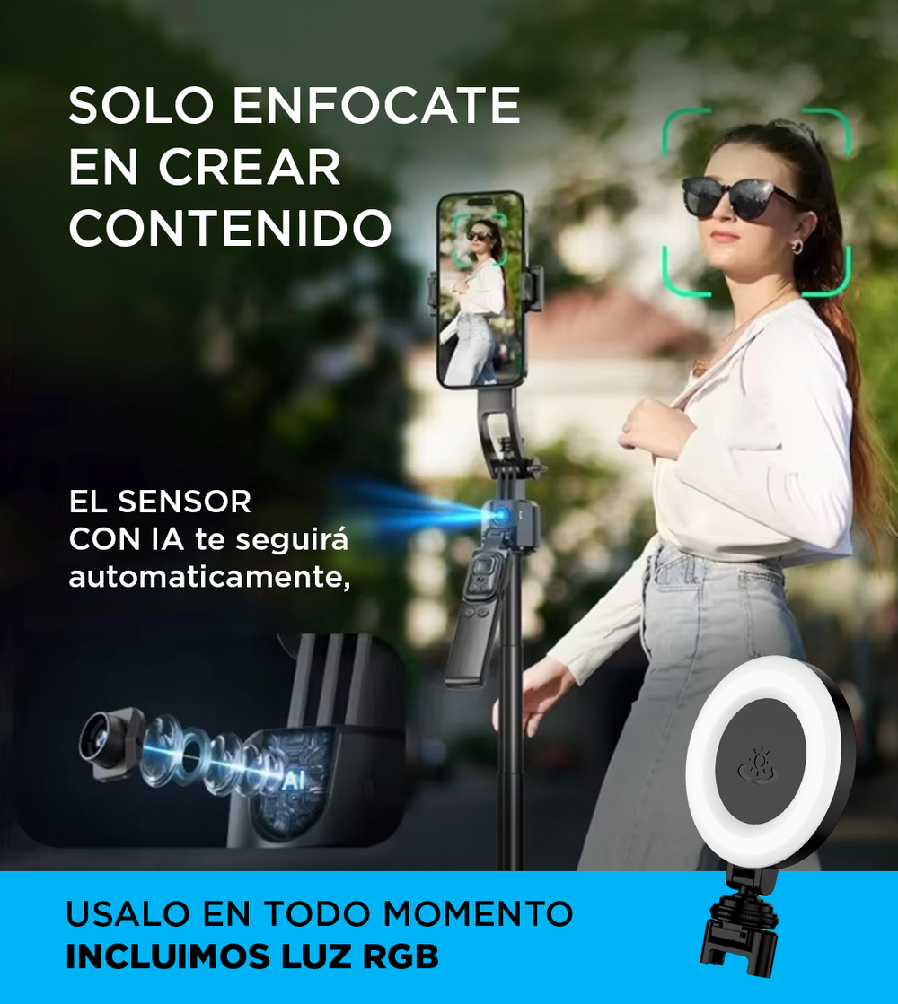 Trípode con seguimiento facial automático 🤖 IA + Giro 360° — foto 5